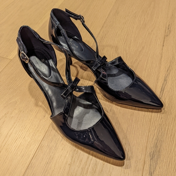 Deep Navy Patent Leather Women's Heels - Picture 1 of 11